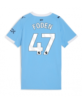 Manchester City Phil Foden #47 Maglia Gara Casa Repliche 2025-26 Donna Maniche Corte